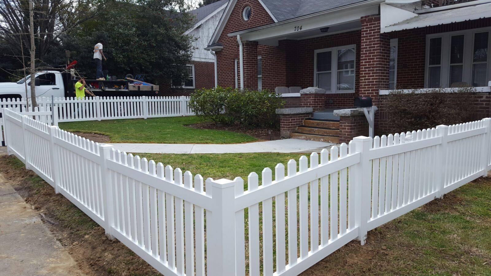 Residential wood privacy fence installation
